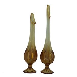 Vintage Mid century modern Viking glass swung vase